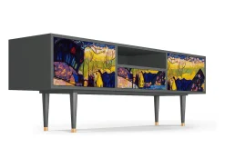 Móvel De Tv| Mueble de TV - 170х59х41 cm - T6 - Winter Landscape, Antracite Cinza antracite