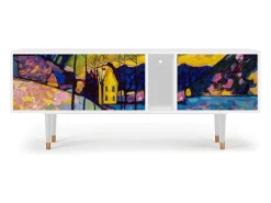 Móvel De Tv| Mueble de TV - 170х69х48 cm - T1 - Winter Landscape, Branco Bege