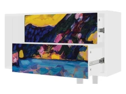 Móvel De Tv| Mueble de TV - 170х69х48 cm - T1 - Winter Landscape, Branco Bege