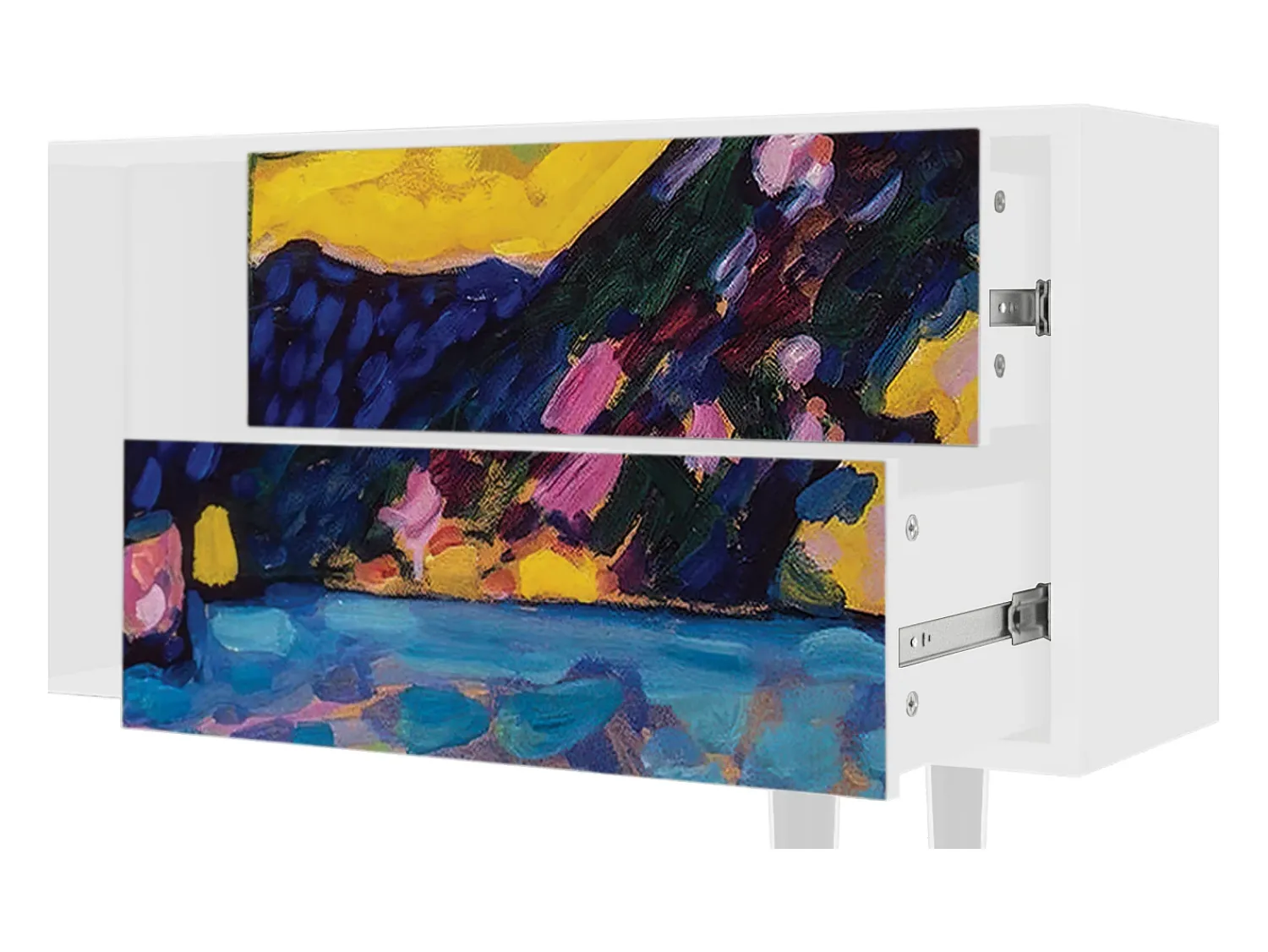 Móvel De Tv| Mueble de TV - 170х69х48 cm - T1 - Winter Landscape, Branco Bege
