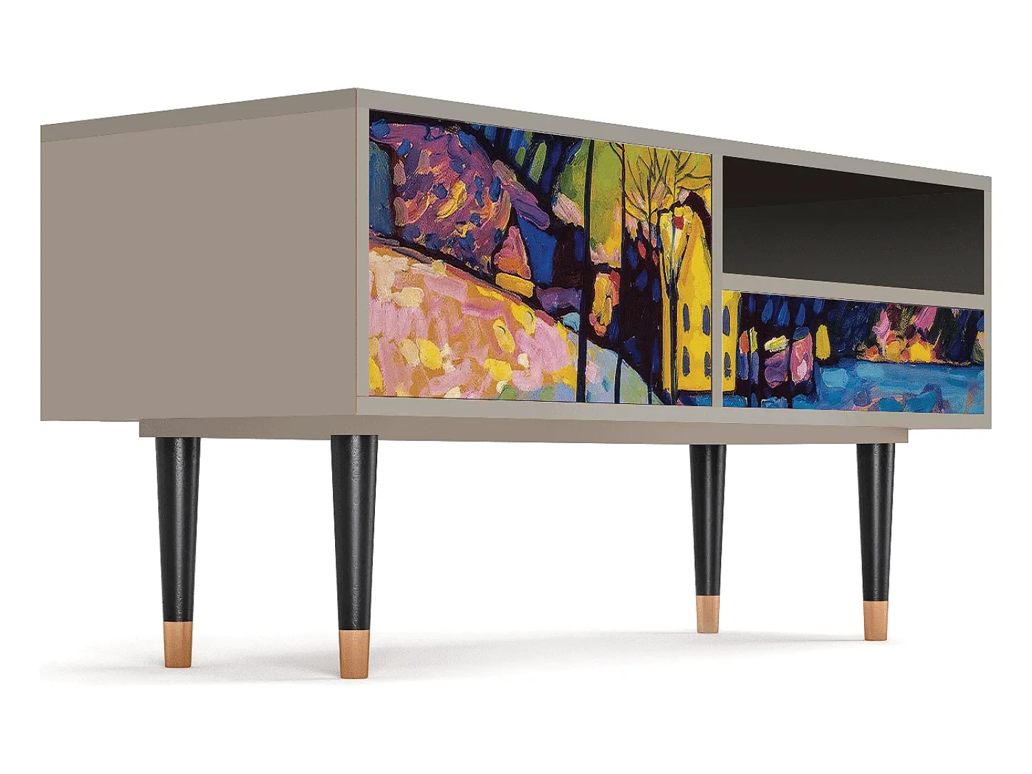 Mueble de TV - 115х59х48 cm - T3 - Winter Landscape, Areia Bege