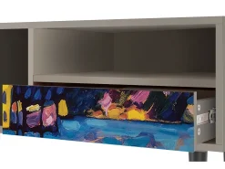 Mueble de TV - 115х59х48 cm - T3 - Winter Landscape, Areia Bege