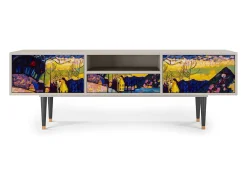 Móvel De Tv* Mueble de TV - 170х59х41 cm - T6 - Winter Landscape, Areia Bege