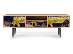 Móvel De Tv* Mueble de TV - 170х59х41 cm - T6 - Winter Landscape, Nogueira Castanho