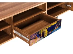 Móvel De Tv* Mueble de TV - 170х59х41 cm - T6 - Winter Landscape, Nogueira Castanho