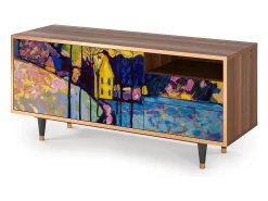 Clearance Mueble de TV - 125х56х41 cm - T7 - Winter Landscape, Nogueira Castanho