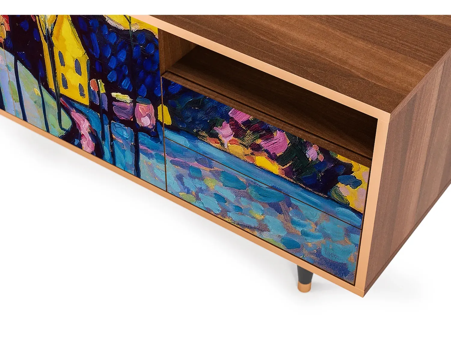 Clearance Mueble de TV - 125х56х41 cm - T7 - Winter Landscape, Nogueira Castanho