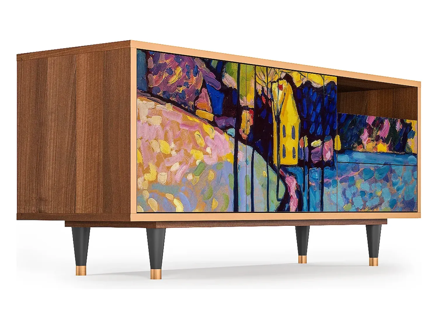 Clearance Mueble de TV - 125х56х41 cm - T7 - Winter Landscape, Nogueira Castanho