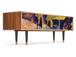 Móvel De Tv| Mueble de TV - 170х59х48 cm - T4 - Winter Landscape, Nogueira Castanho