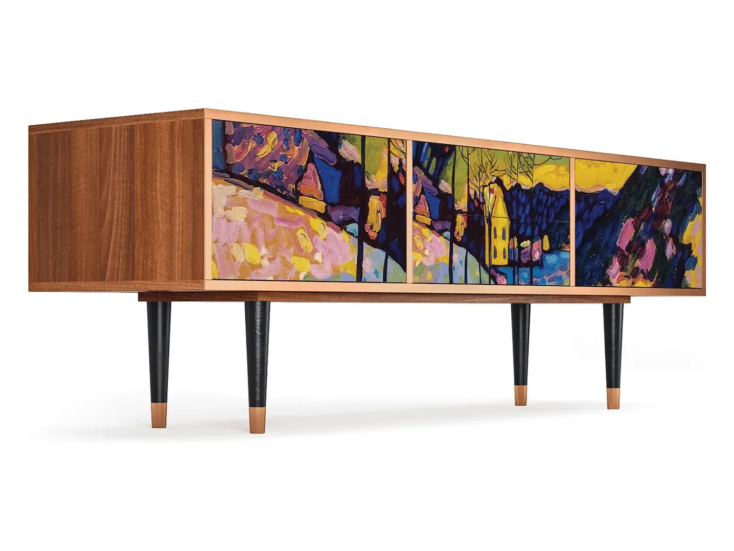 Móvel De Tv| Mueble de TV - 170х59х48 cm - T4 - Winter Landscape, Nogueira Castanho