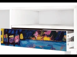 Móvel De Tv* Mueble de TV - 115х59х48 cm - T3 - Winter Landscape, Branco Bege