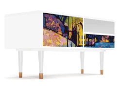 Móvel De Tv* Mueble de TV - 115х59х48 cm - T3 - Winter Landscape, Branco Bege