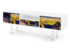 New Mueble de TV - 170х59х41 cm - T6 - Winter Landscape, Branco Bege