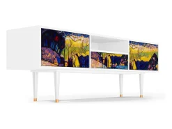 New Mueble de TV - 170х59х41 cm - T6 - Winter Landscape, Branco Bege