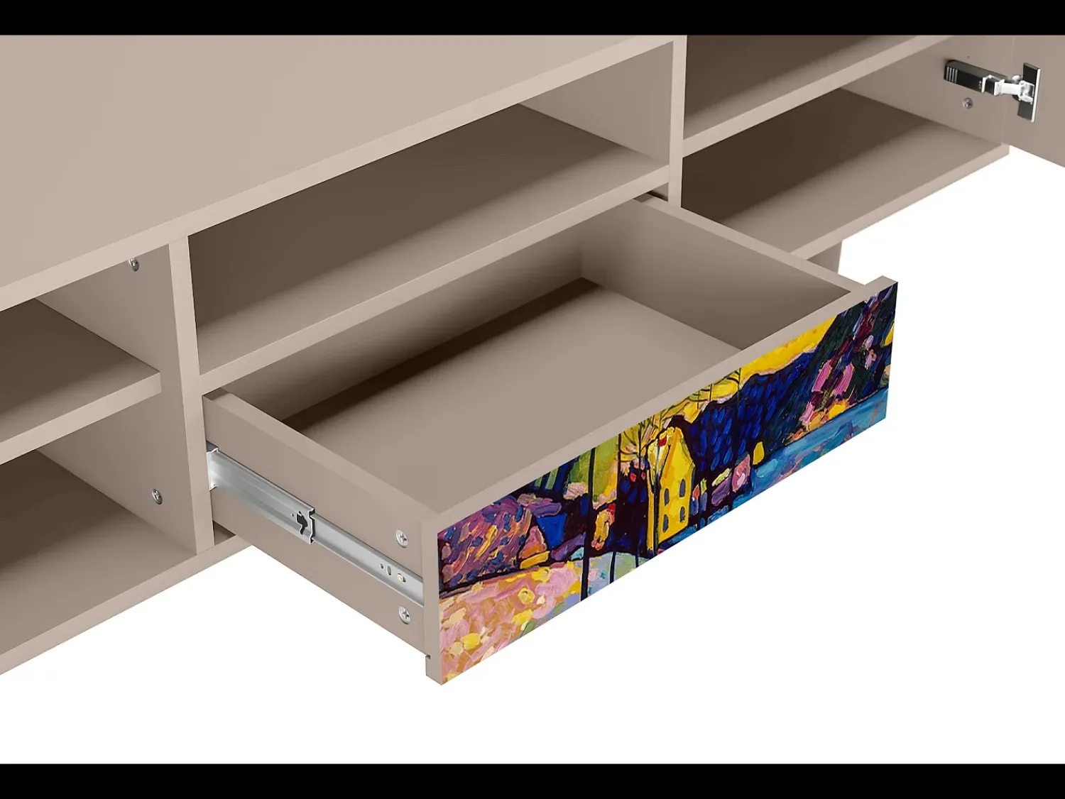 Móvel De Tv| Mueble de TV - 170х59х41 cm - T6 - Winter Landscape, Latte Bege