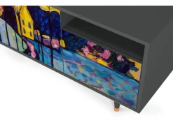Best Mueble de TV - 125х56х41 cm - T7 - Winter Landscape, Antracite Cinza antracite