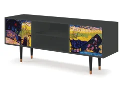 Móvel De Tv| Mueble de TV - 170х69х48 cm - T2 - Winter Landscape, Antracite Cinza antracite
