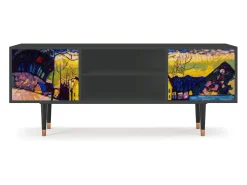 Móvel De Tv| Mueble de TV - 170х69х48 cm - T2 - Winter Landscape, Antracite Cinza antracite