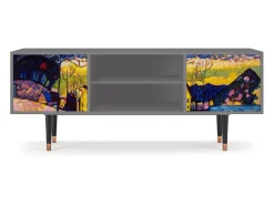 Móvel De Tv| Mueble de TV - 170х69х48 cm - T2 - Winter Landscape, Cinza Cinzento