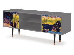 Móvel De Tv| Mueble de TV - 170х69х48 cm - T2 - Winter Landscape, Cinza Cinzento