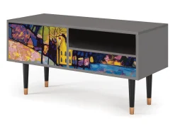 Móvel De Tv| Mueble de TV - 115х59х48 cm - T3 - Winter Landscape, Cinza Cinzento