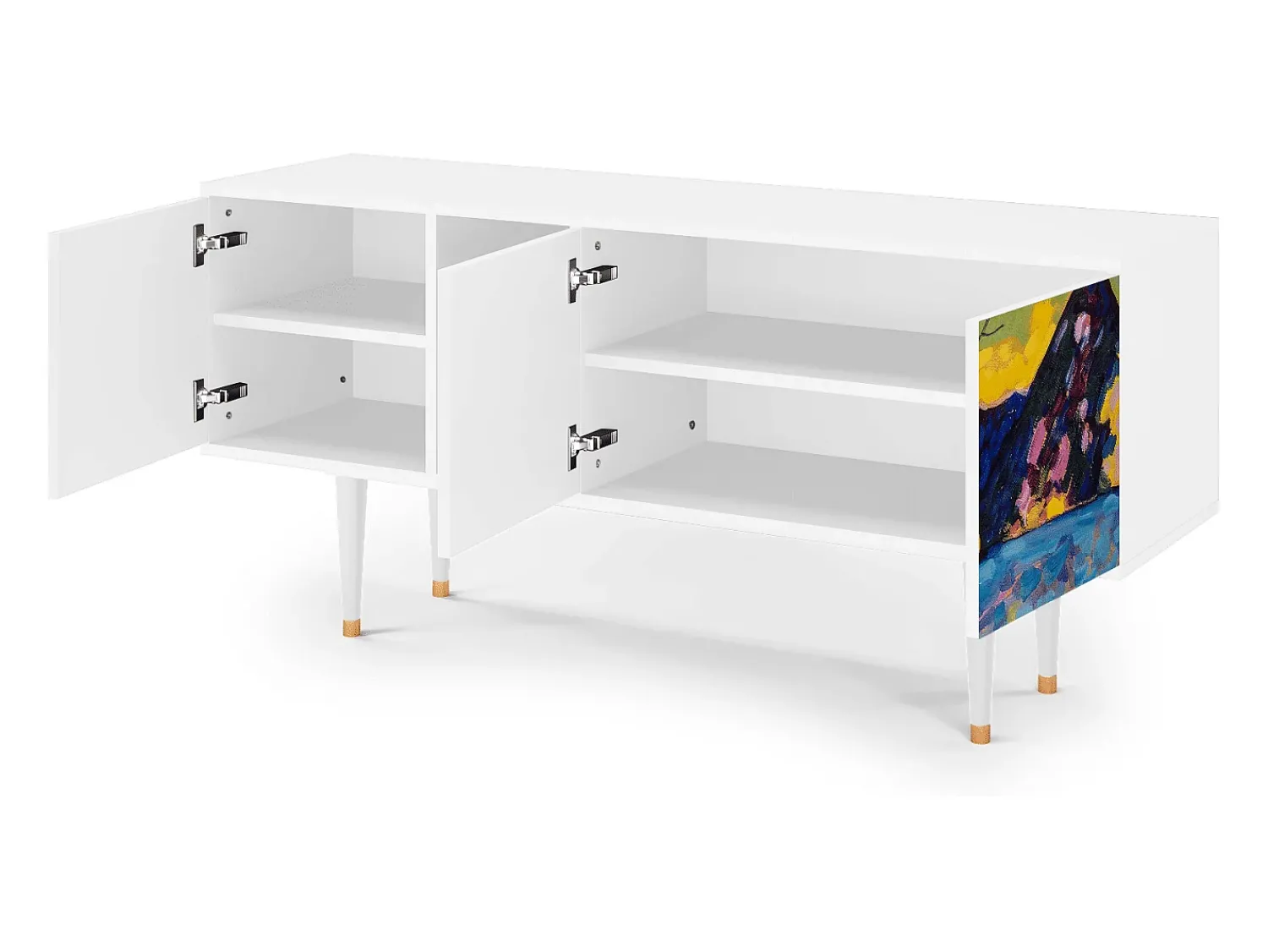 Mueble de TV - 150х69х41 cm - T5 - Winter Landscape, Branco^ Móvel De Tv