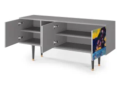 Clearance Mueble de TV - 150х69х41 cm - T5 - Winter Landscape, Cinza Cinzento