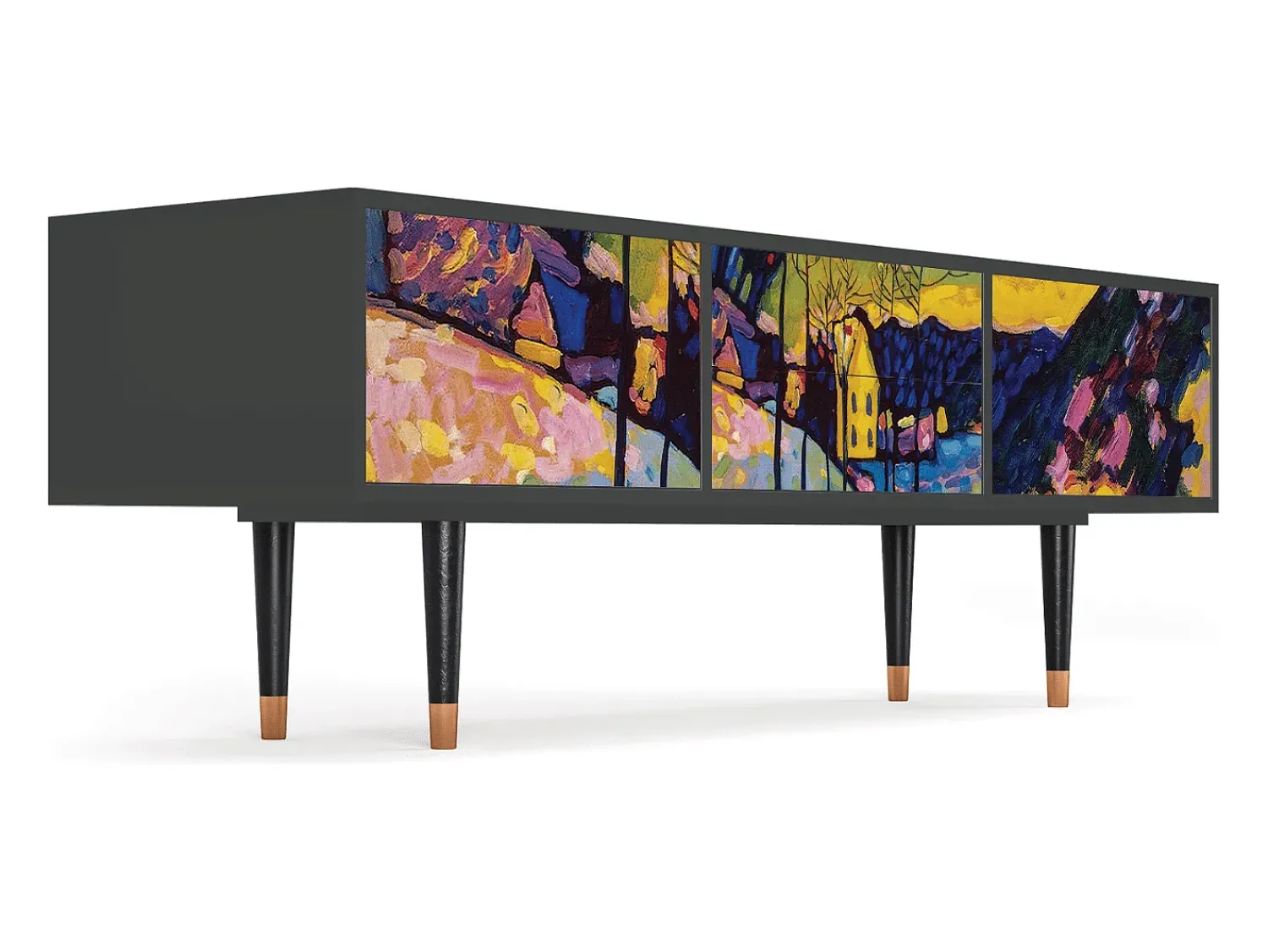 Móvel De Tv| Mueble de TV - 170х59х48 cm - T4 - Winter Landscape, Antracite Cinza antracite