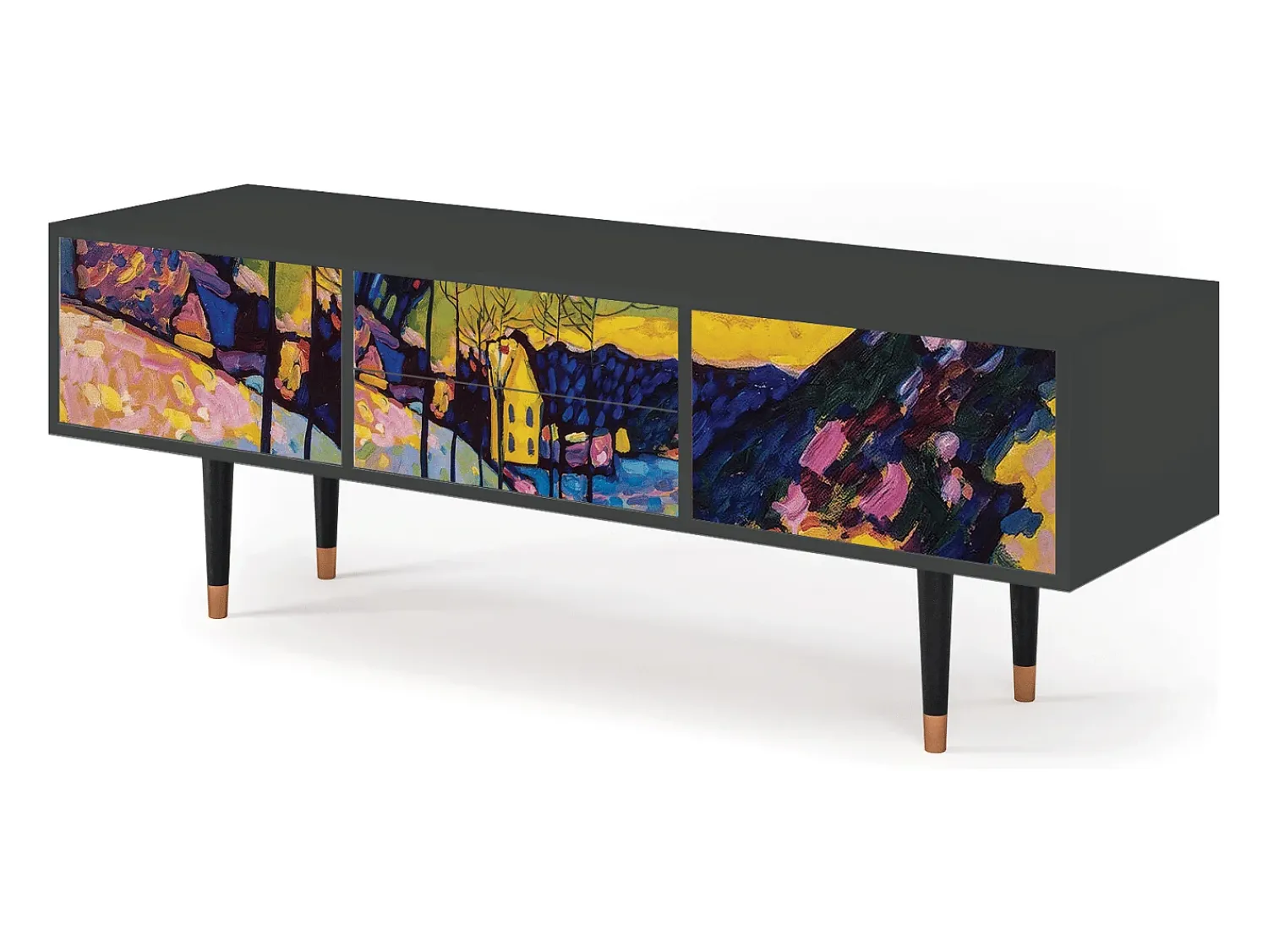 Móvel De Tv| Mueble de TV - 170х59х48 cm - T4 - Winter Landscape, Antracite Cinza antracite