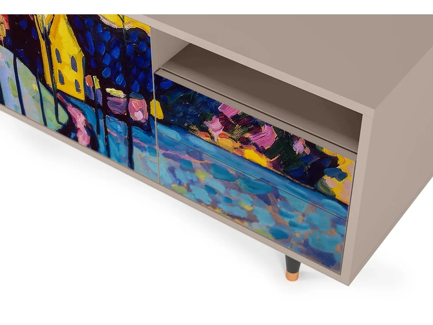 Best Mueble de TV - 125х56х41 cm - T7 - Winter Landscape, Latte Bege