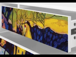 Mueble de TV - 170х59х48 cm - T4 - Winter Landscape, Branco Bege