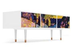 Mueble de TV - 170х59х48 cm - T4 - Winter Landscape, Branco Bege