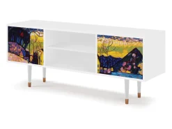 Móvel De Tv| Mueble de TV - 170х69х48 cm - T2 - Winter Landscape, Branco Bege