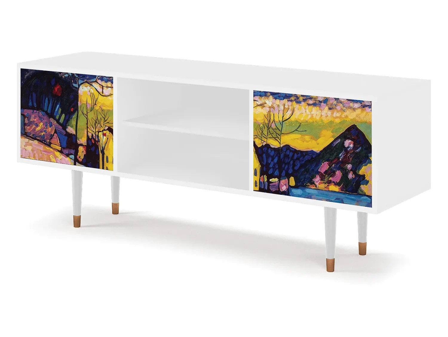 Móvel De Tv| Mueble de TV - 170х69х48 cm - T2 - Winter Landscape, Branco Bege