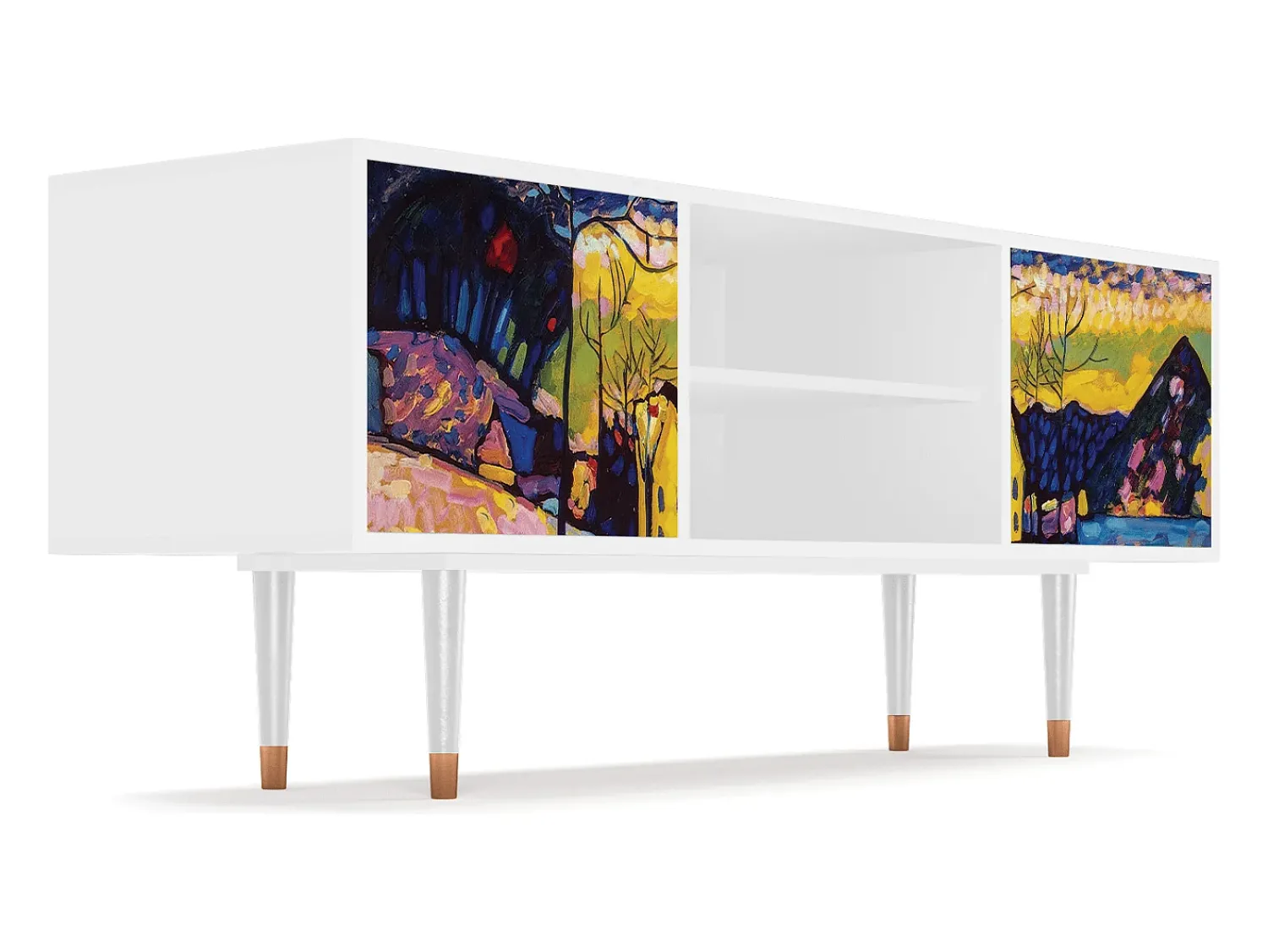 Móvel De Tv| Mueble de TV - 170х69х48 cm - T2 - Winter Landscape, Branco Bege
