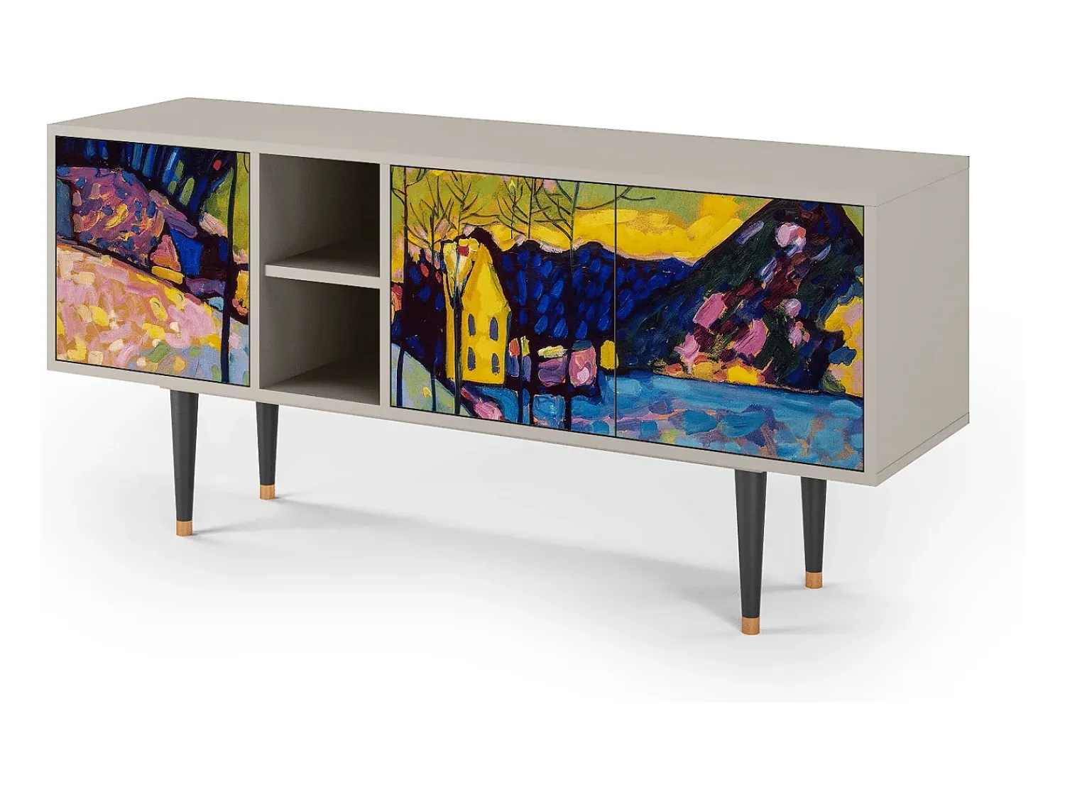 Best Mueble de TV - 150х69х41 cm - T5 - Winter Landscape, Areia Bege