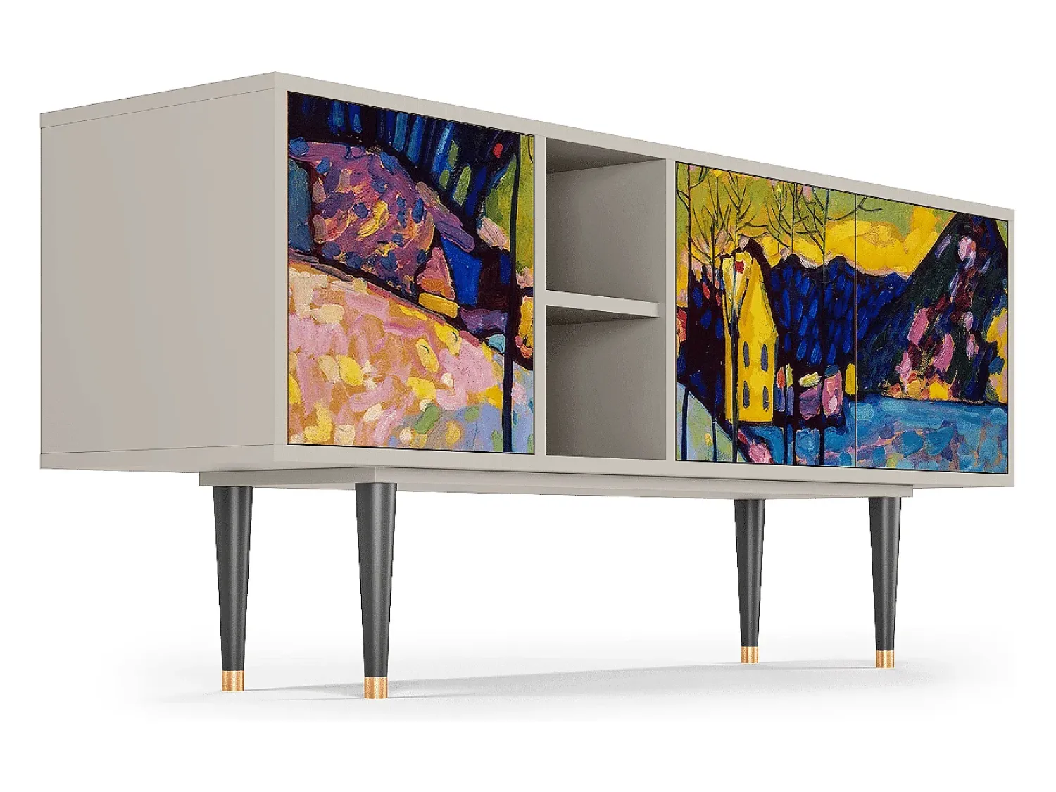 Best Mueble de TV - 150х69х41 cm - T5 - Winter Landscape, Areia Bege