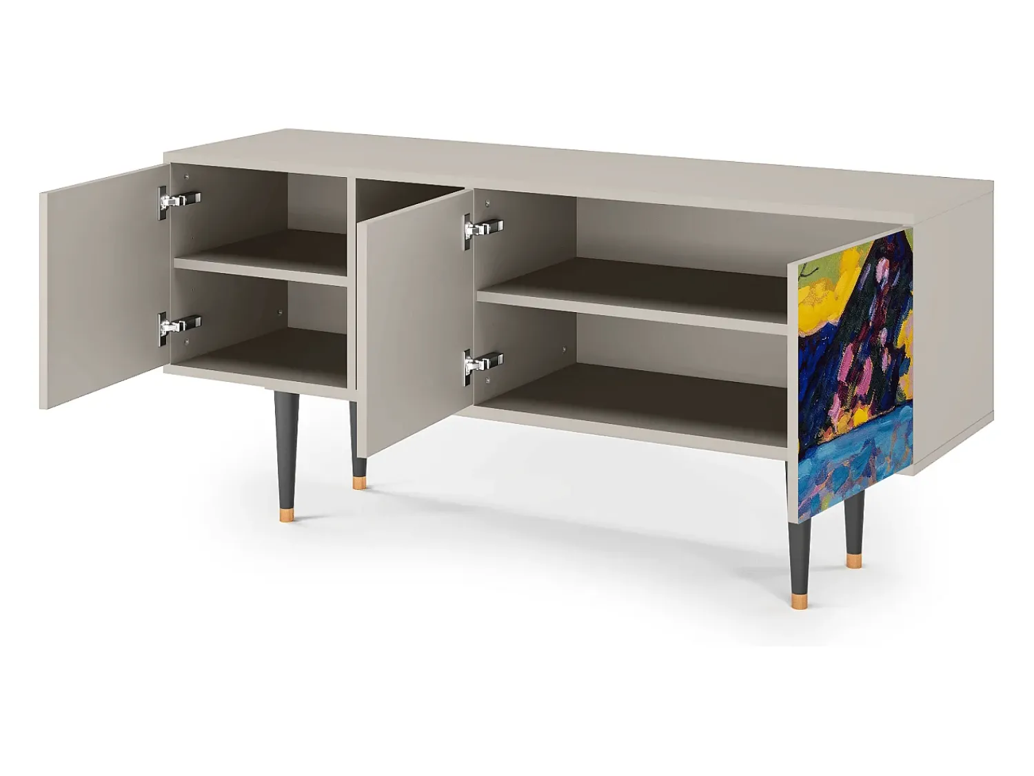 Best Mueble de TV - 150х69х41 cm - T5 - Winter Landscape, Areia Bege