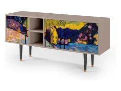 Móvel De Tv| Mueble de TV - 150х69х41 cm - T5 - Winter Landscape, Latte Bege
