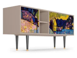 Móvel De Tv| Mueble de TV - 150х69х41 cm - T5 - Winter Landscape, Latte Bege