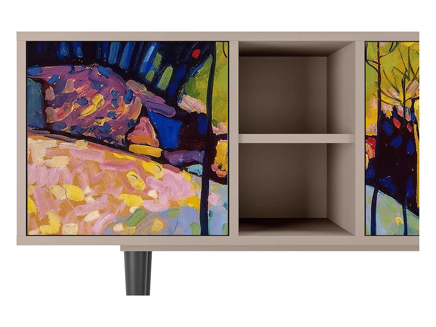 Móvel De Tv| Mueble de TV - 150х69х41 cm - T5 - Winter Landscape, Latte Bege