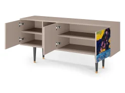 Móvel De Tv| Mueble de TV - 150х69х41 cm - T5 - Winter Landscape, Latte Bege