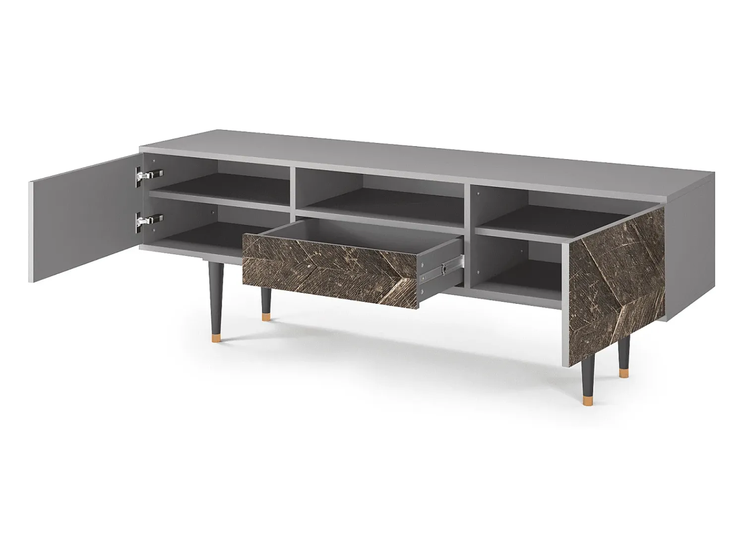 Mueble de TV - 170х59х41 cm - T6 - Wise Tree, Cinza^ Móvel De Tv