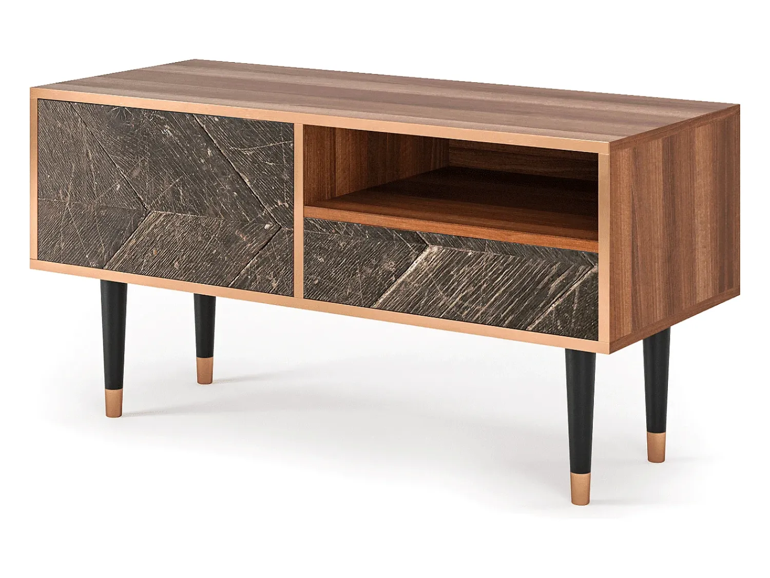 Móvel De Tv* Mueble de TV - 115х59х48 cm - T3 - Wise Tree, Nogueira Castanho