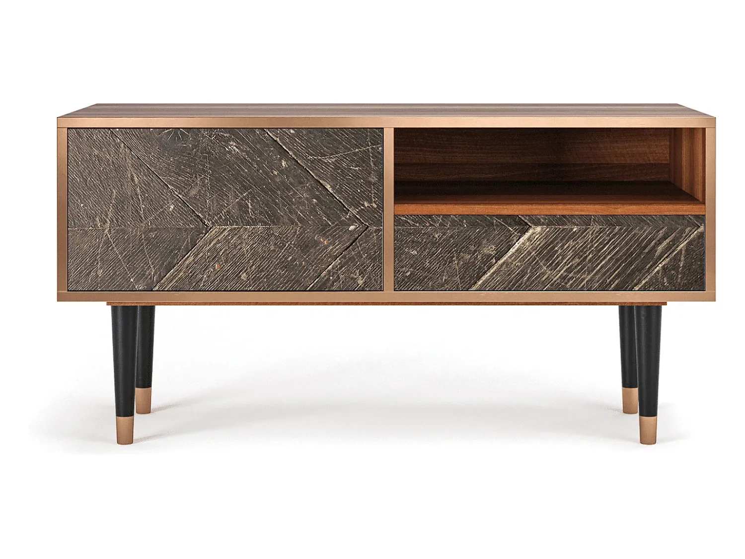 Móvel De Tv* Mueble de TV - 115х59х48 cm - T3 - Wise Tree, Nogueira Castanho