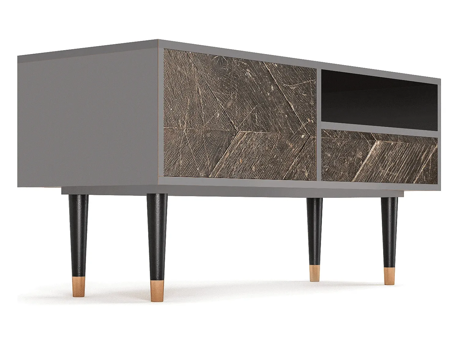 Móvel De Tv| Mueble de TV - 115х59х48 cm - T3 - Wise Tree, Cinza Cinzento