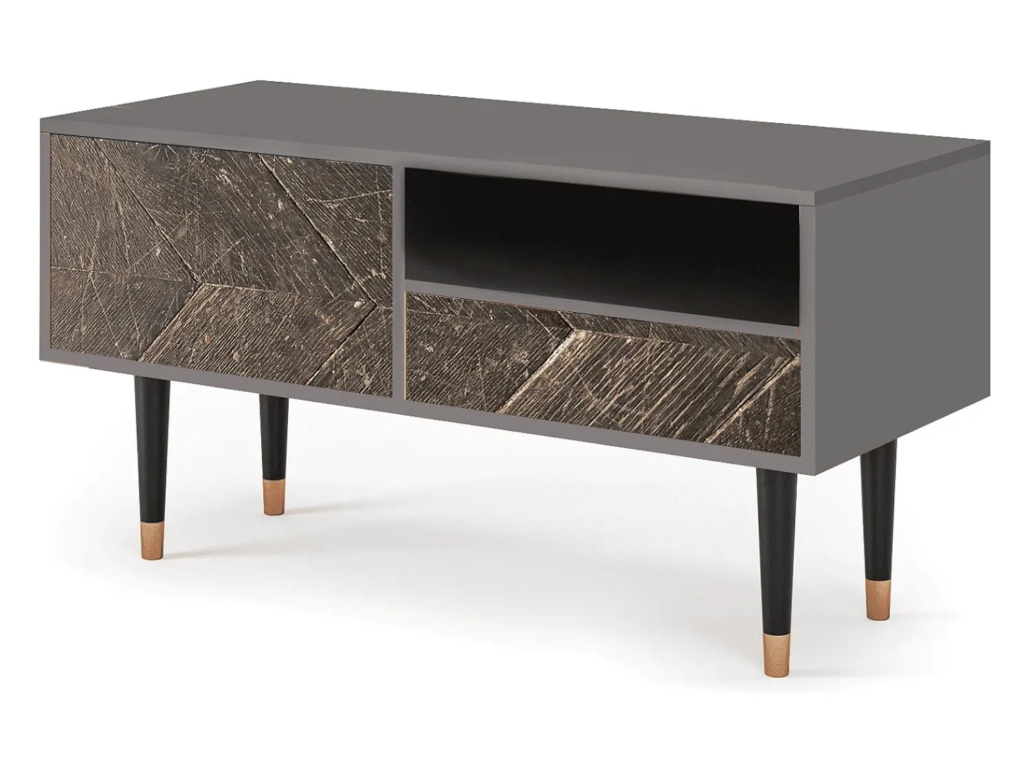 Móvel De Tv| Mueble de TV - 115х59х48 cm - T3 - Wise Tree, Cinza Cinzento