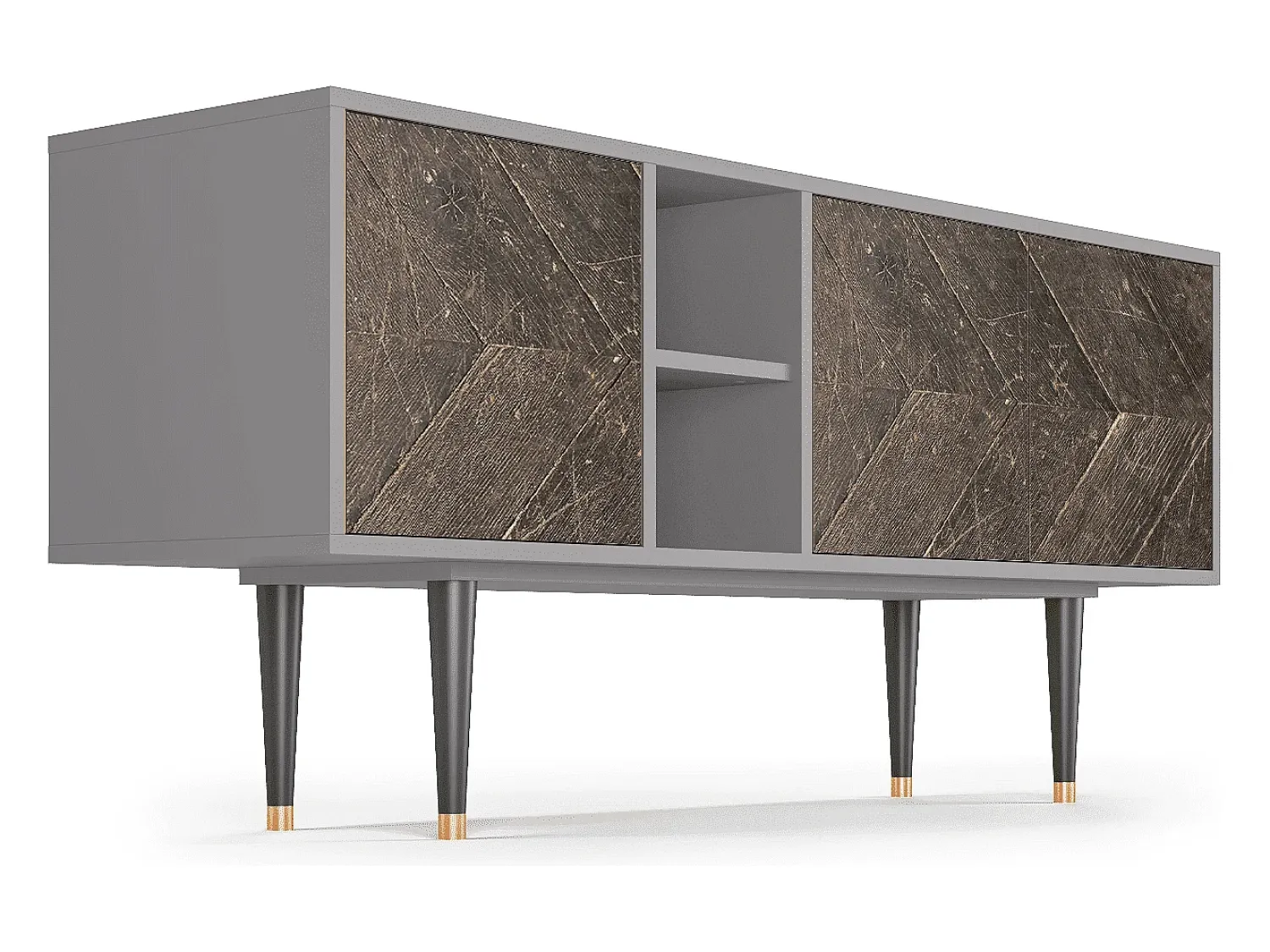 Móvel De Tv* Mueble de TV - 150х69х41 cm - T5 - Wise Tree, Cinza Cinzento