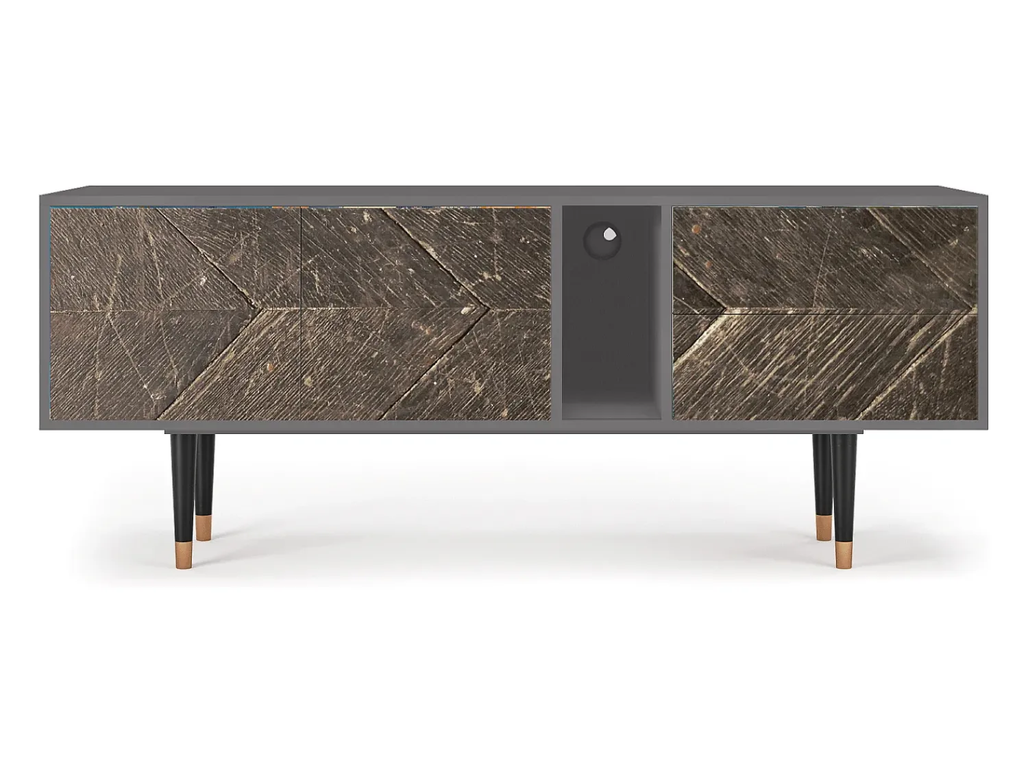 Móvel De Tv| Mueble de TV - 170х69х48 cm - T1 - Wise Tree, Cinza Cinzento