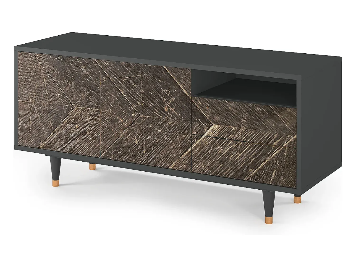 Mueble de TV - 125х56х41 cm - T7 - Wise Tree, Antracite Cinza antracite